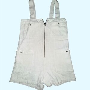 Billabong White 100% Denim Shorts Overalls Romper
